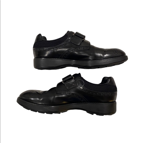Prada Mens Black Velcro Patch Leather Shoes - Picture 3 of 7
